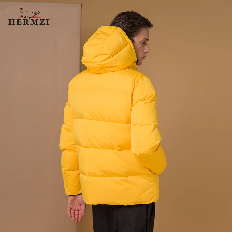HERMZI 2020 Зимняя Куртка Мужская Пальто Мужское Зимнее Хлопок Стеганое Синтепон