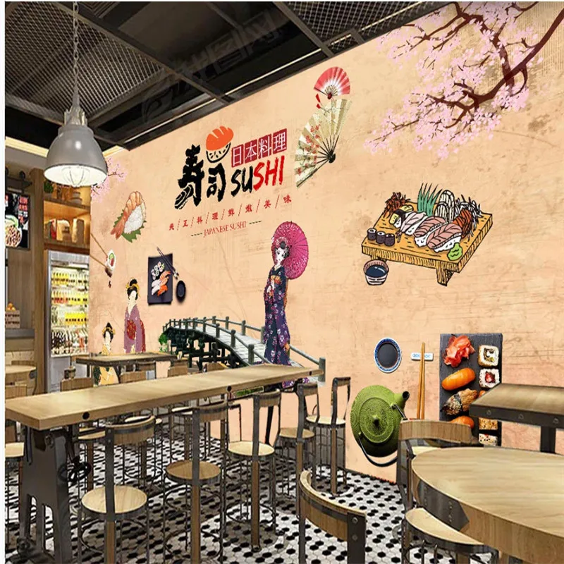 Ностальгический винтажный Японский Кухонный магазин суши Ресторан промышленный