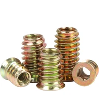 zinc alloy furniture nuts hex socket drive threaded woodworking inserts nut connector for wood furniture m6 m8 m10