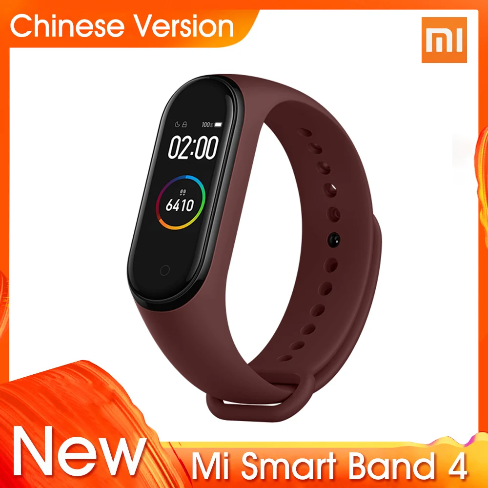 Xiaomi Mi Band 4 новейший музыкальный умный Браслет пульсометр фитнес-трекер 0,9" цветной AMOLED экран Bluetooth 5,0 135 мАч браслет