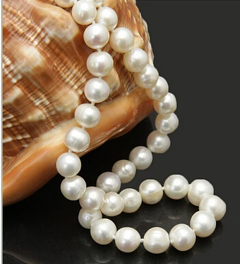 

Attractive 9-10mm white natural freshwater cultured pearl necklace Factory Wholesale price Women Giftword 925 silver Jewelry