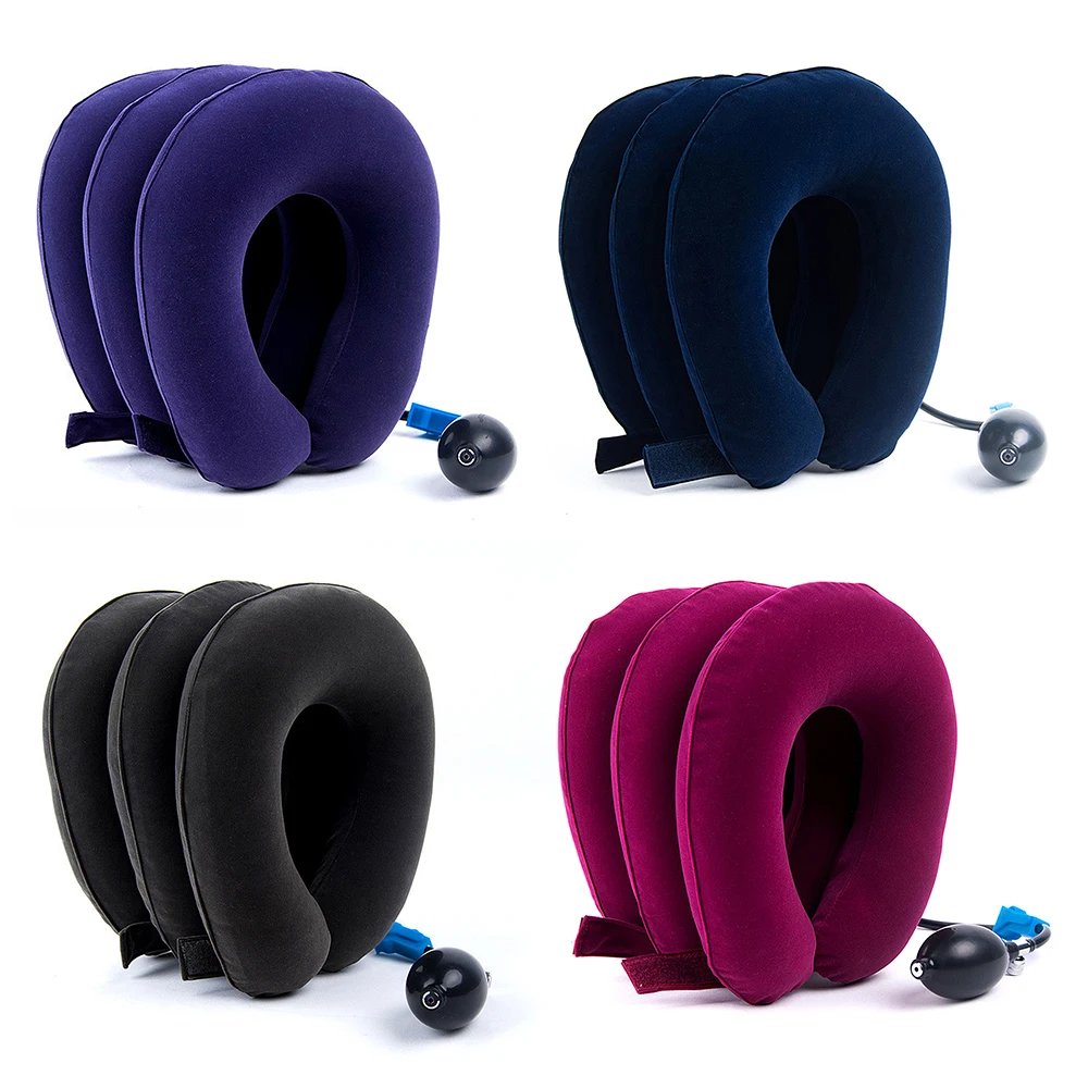U подушка для шеи 3 слойная пышная надуваемые воздухом позвонка устройство