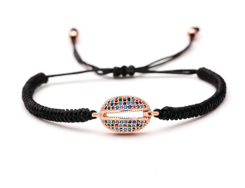 Цветной CZ Кристалл тибетский буддийский счастливый узел макраме медный браслет