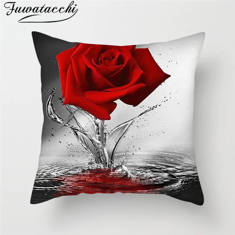 Fuwatacchi цветок розовая подушка крышка красочный Подсолнух Роза наволочка для дома