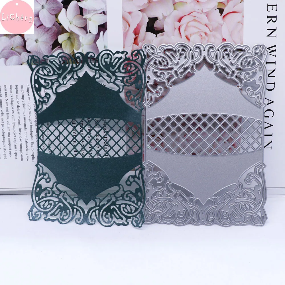 Геометрическая сетка рама металлический Трафаретный вырубной штамп Скрапбукинг