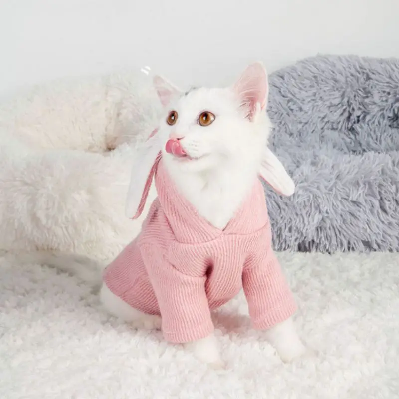 Милая домашняя кошка куртка с капюшоном зимний теплый комбинезон для животных