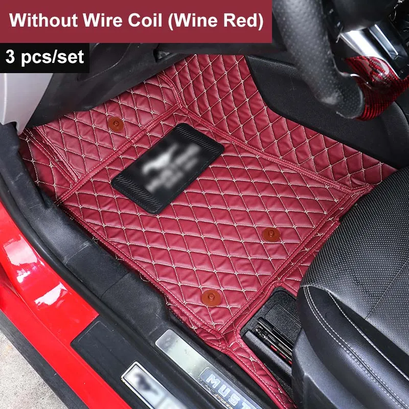 Wine Red No Wire QHCP автомобильные коврики ковер из микрофибры провода коврик для ног коврик съемный черный, красный ковры для Ford Mustang - Название цвета: Wine Red No Wire