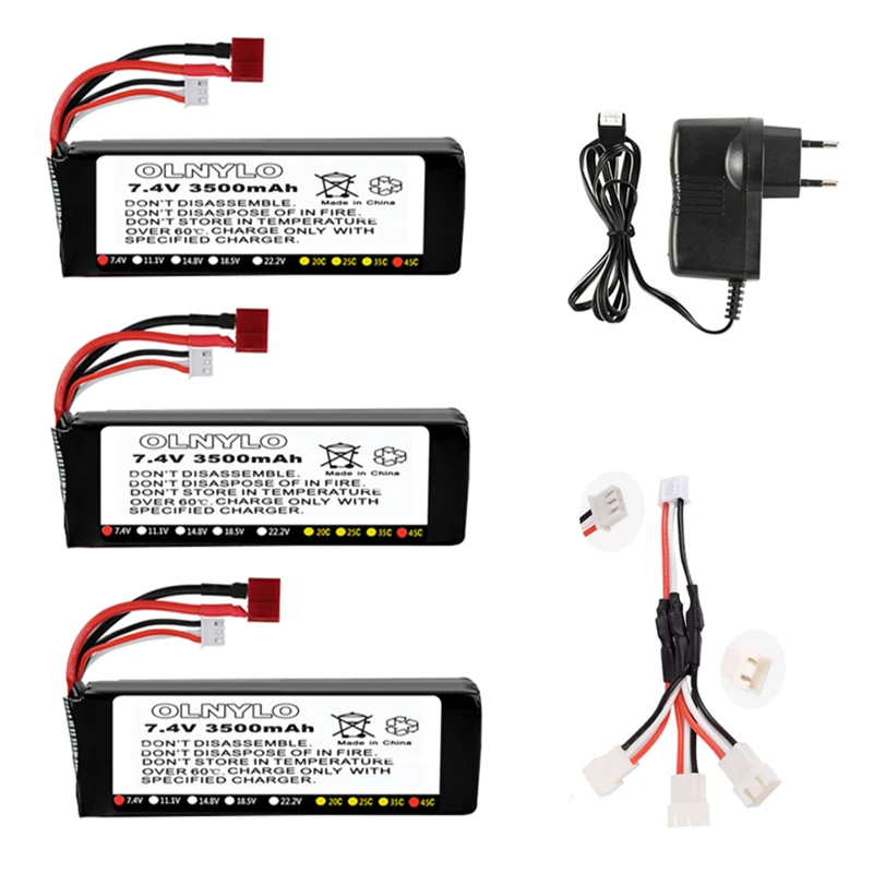 

Original Wltoys 144001 2s 7.4 V 3500mAh Lipo battery and Charger upgraded rechargable for Wltoys 144001 12428 12423 RC car boat