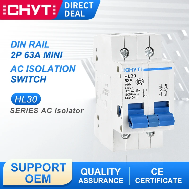HL30 низкое напряжение 400 В 3 P 63a фазный изолятор переключатель Disconnector AC 50 Гц мини
