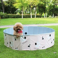 portable folding dog bathtub durable pvc foldable pet bathtub wooden bottom swimming bath pond dog pool baby pet bath tub