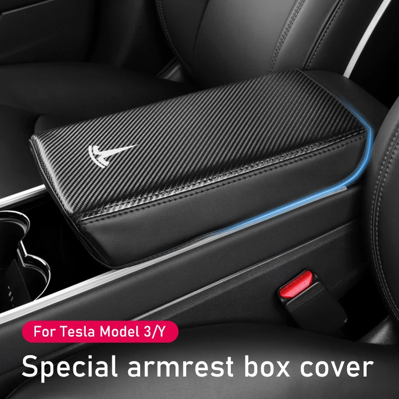 

Car Armrest Box Protective Suede Cover For Tesla Model 3 Model Y Microfiber Leather Central control Armrest Interior Accessories