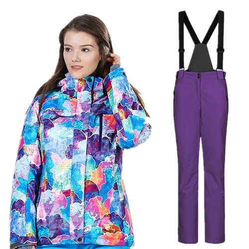 purple lake blue Горнолыжный костюм женскийлыжный костюм лыжный костюм женский зимний костюм женский сноуборд горнолыжный костюм лыжи костюм спортивный женский брючный костюм женский костюм зимний женский зимний костюм горные лыжилыжны - Цвет: purple lake blue