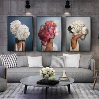 diy painting by numbers kit flowers feathers woman abstract canvas painting wall art picture by numbers modern home decoration