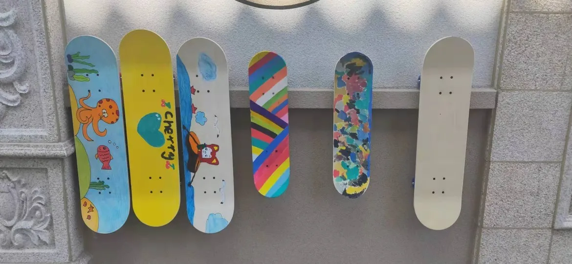 60*15 см Детский скейтборд 7 слоев китайского клена, Skatebooards DIY скейт Booard украшения Панели светильник деревянный двойным рокером