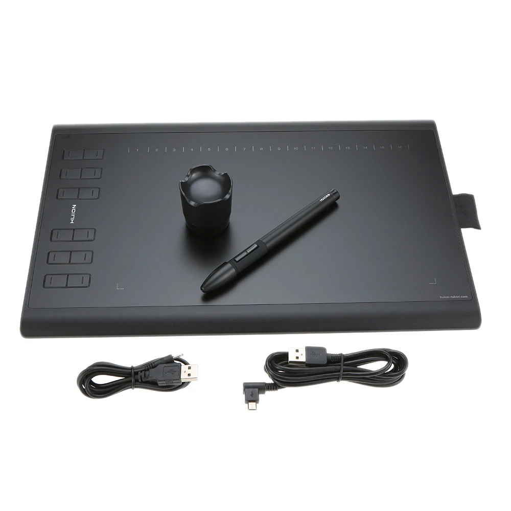 

Huion Graphic Drawing Tablet 5080 LPI Micro USB New 1060PLUS with Memory Card 12 Express Keys Digital Painting Rechargeable Pen