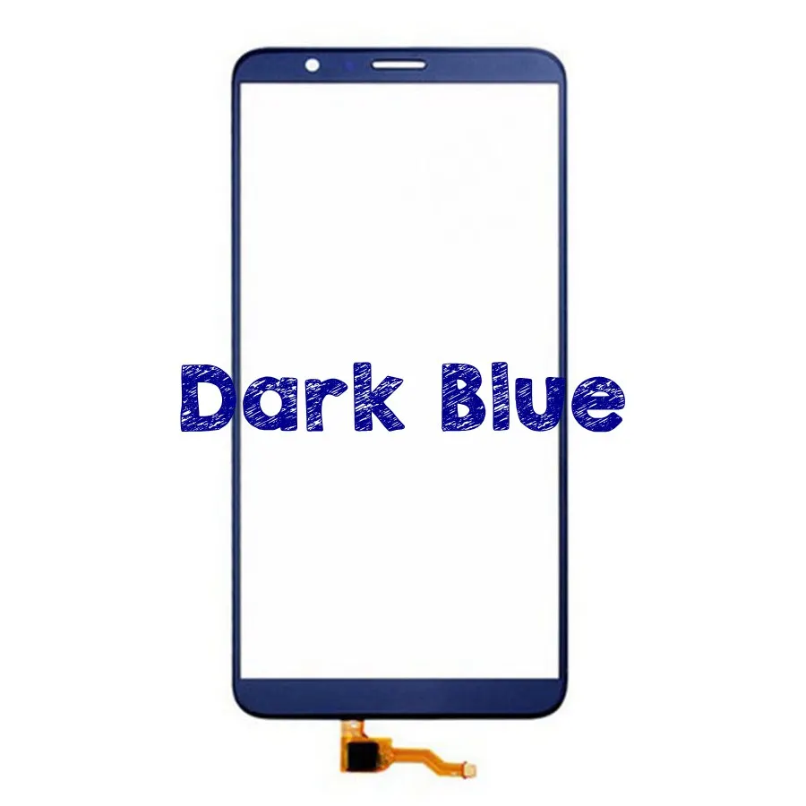 Для Honor 7X сенсорный экран дигитайзер стеклянная сенсорная панель для huawei Honor 7X сенсорный экран черный/белый/синий/золотой - Цвет: Темно-синий
