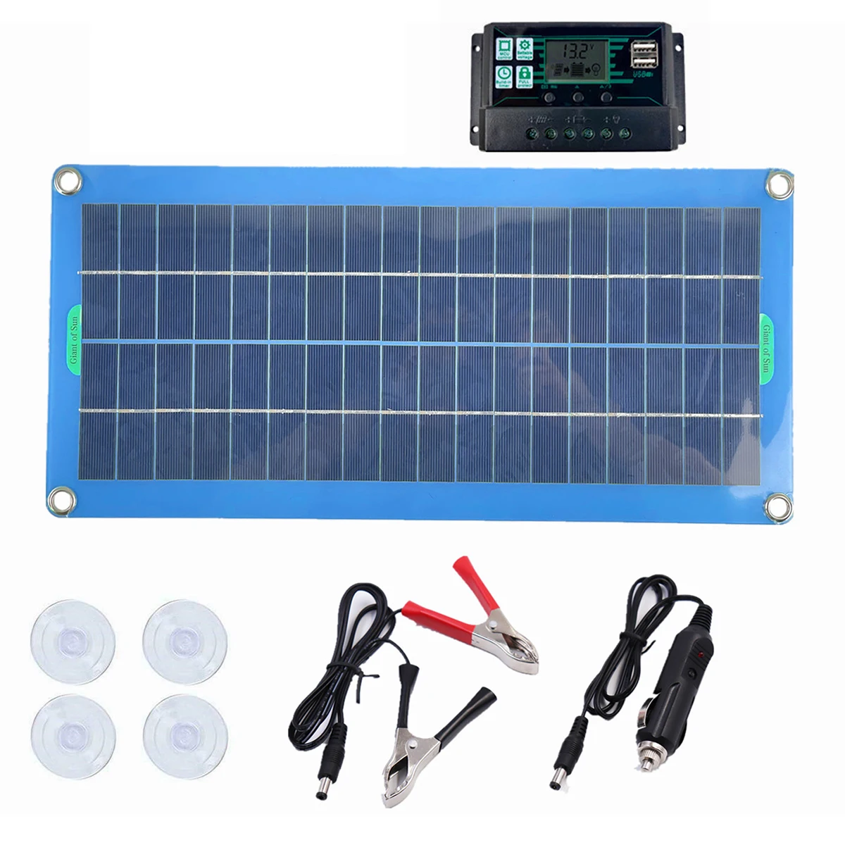 

300W Solar Panel 12V 5V Dual USB 10-100A Controller Waterproof Monocrystalin Solar Cells for Car Yacht RV Battery Charger