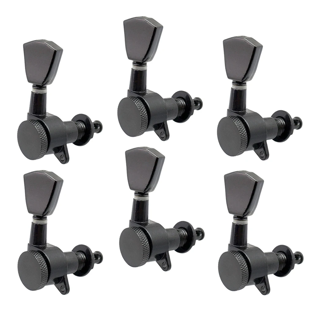 

6pcs 6R Electric Guitar Tuners Machine Heads Tuning Pegs (Black)