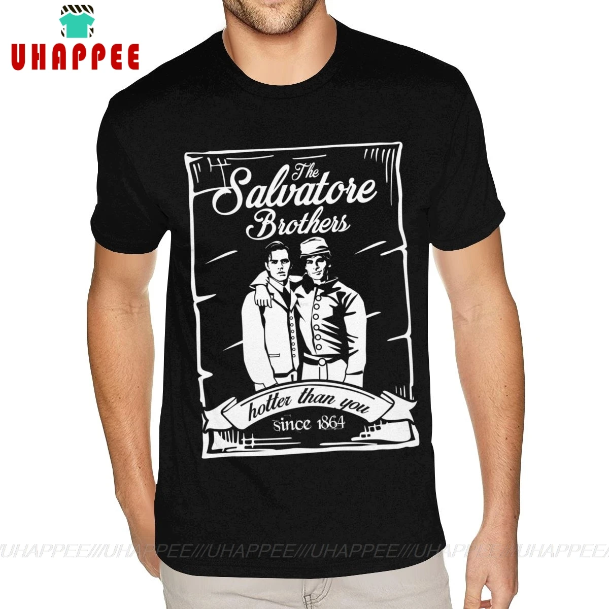 Хлопковая футболка с короткими рукавами и круглым вырезом для сериалов Дневники