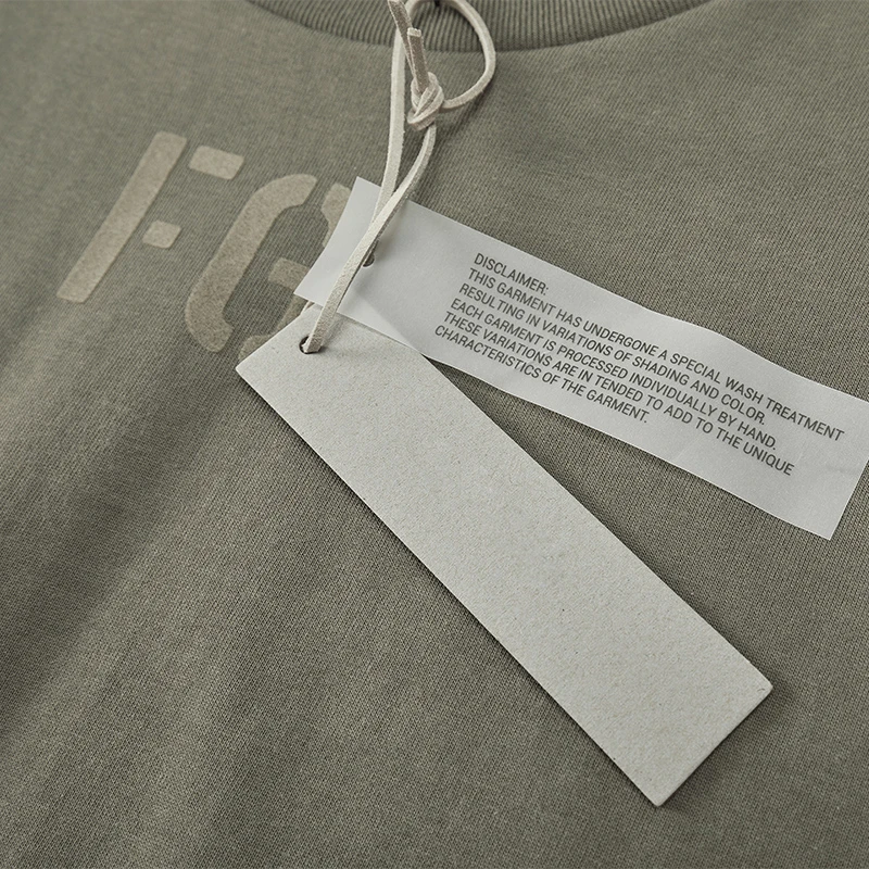 

New Essentials FG Letter Print T-shirts Men Women Fashion Hip Hop Style Summer Cotton T-shirt O-neck Green Tshirt Tees