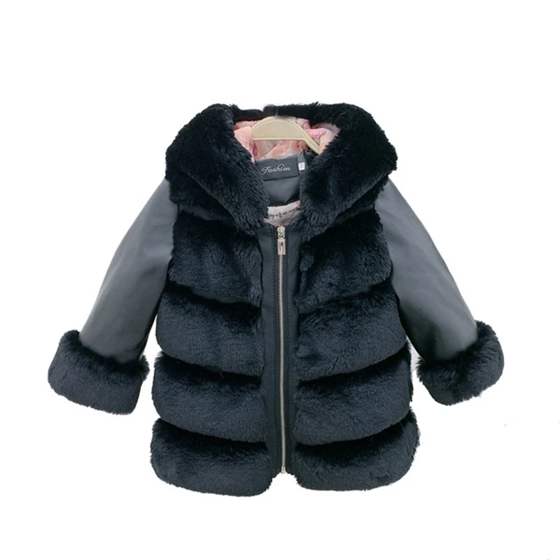 2019 New Winter Girls Faux Fur Coat Thick Warm Rex Rabbit Boys Jackets And Coats Leather Parka Kids Outerwear TZ472 | Детская одежда и