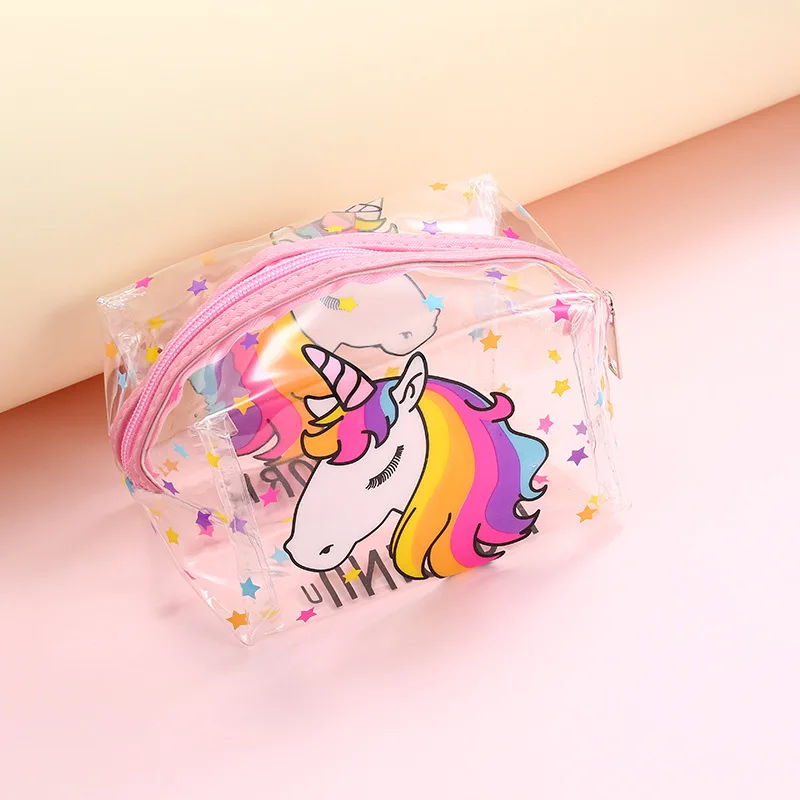 Единорог ПВХ косметичка водонепроницаемый милый прозрачный пластиковый