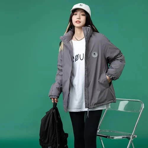 2021 Autumn Winter Women Thicken Warm Parka Coat Zipper Outwear Padded Woman Parkas Jackets Loose Oversized Winter Bread Coat