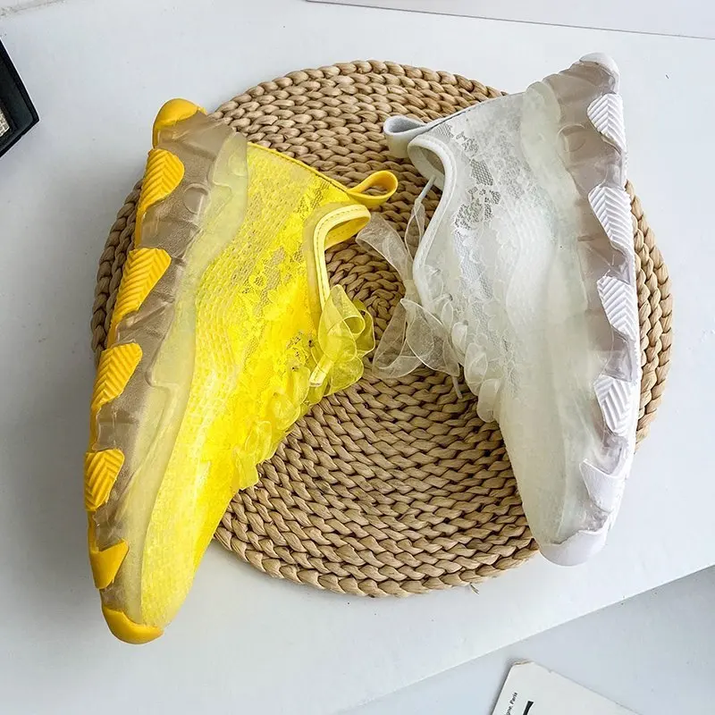 

Mesh shoes women's breathable mesh 2021 summer new lace platform white shoes women's sports casual shoes women sneaker