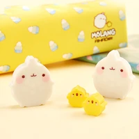 2 pcspack molang rabbit duck eraser cute rubber eraser promotional gift stationery office school supplies