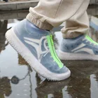 Новинка, водонепроницаемый силиконовый чехол для обуви на молнии, резиновые сапоги унисекс, уличный однотонный нескользящий износостойкий многоразовый чехол для обуви