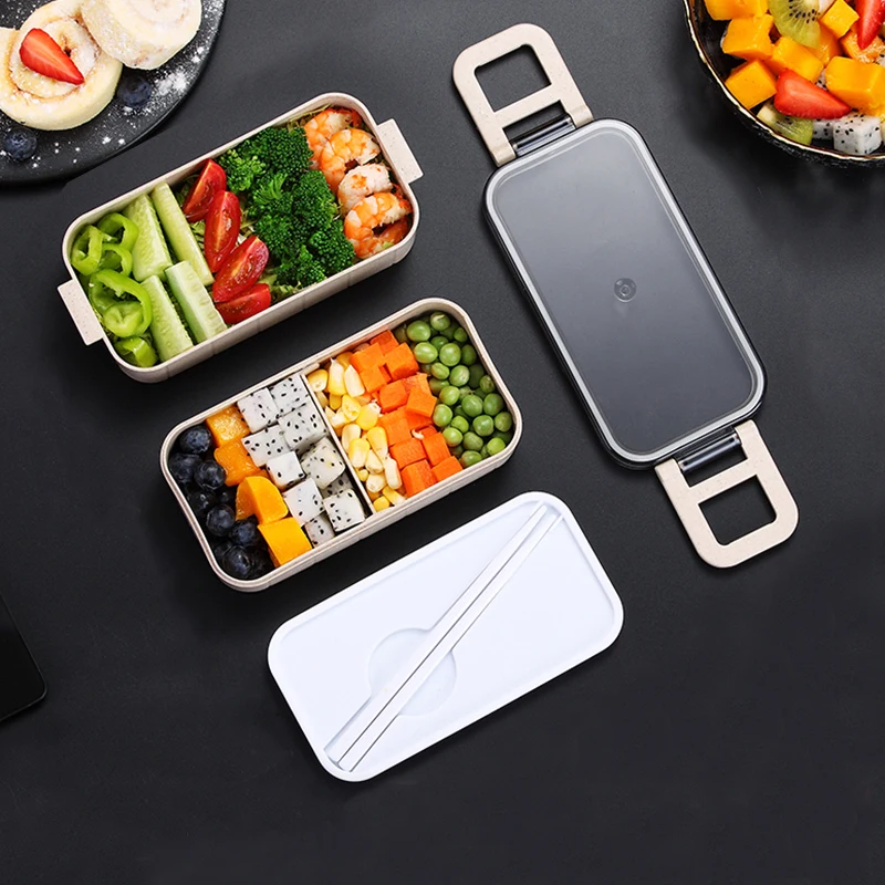 Пищевой контейнер с подогревом для еды бенто Ланч бокс двумя отделениями