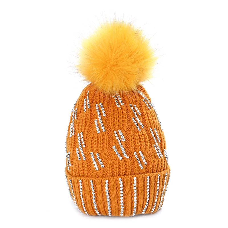 Женская Гламурная зимняя шапка в полоску хлопковая вязаная модная теплая