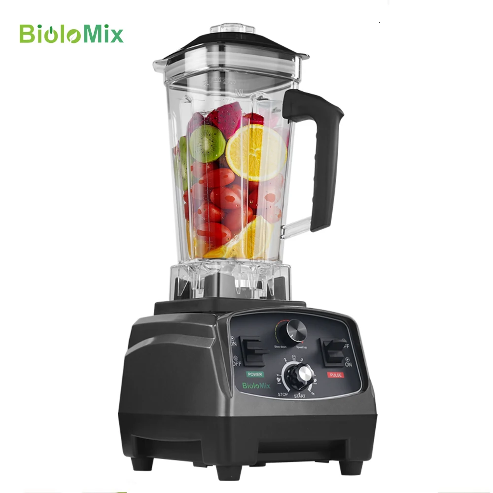 Biolomix автоматическая соковыжималка для фруктов без бисфенола Коммерческий сорт таймер блендер миксер сверхмощный кухонный комбайн дробилка льда смузи
