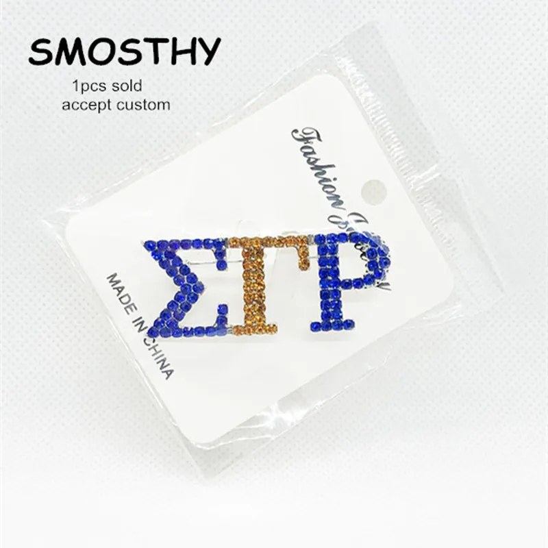 SGR прямоугольная Брошь Стразы заколка для женщин sigma gamma rho Кристалл лацкан