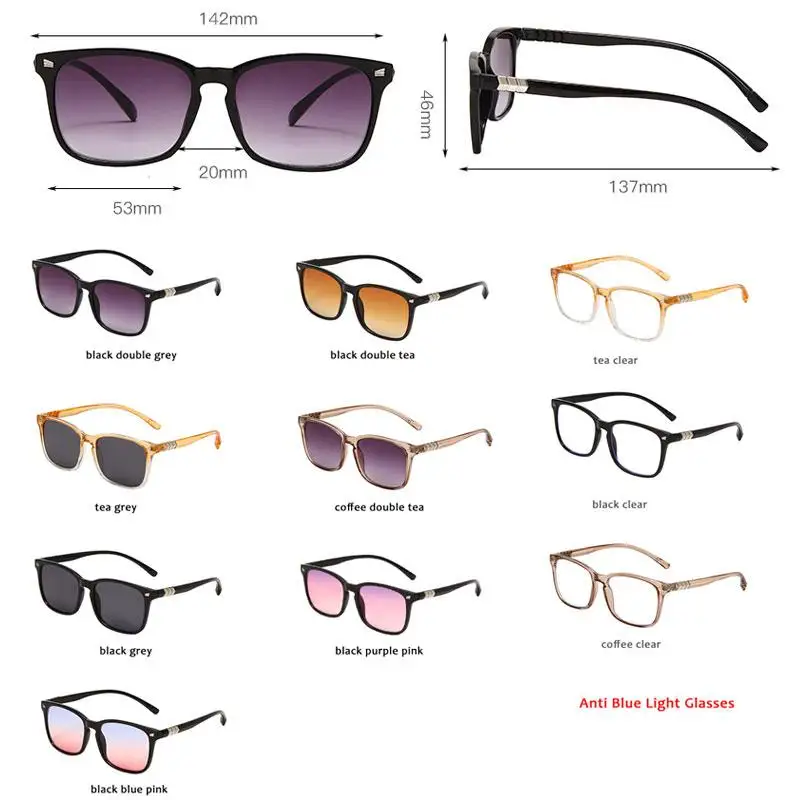 

Anti Blue Light Glasses Women Eyeglasses Frame Men Computer Blue Light Blocking Glasses Fashion Square Sunglasses Gafas De Sol