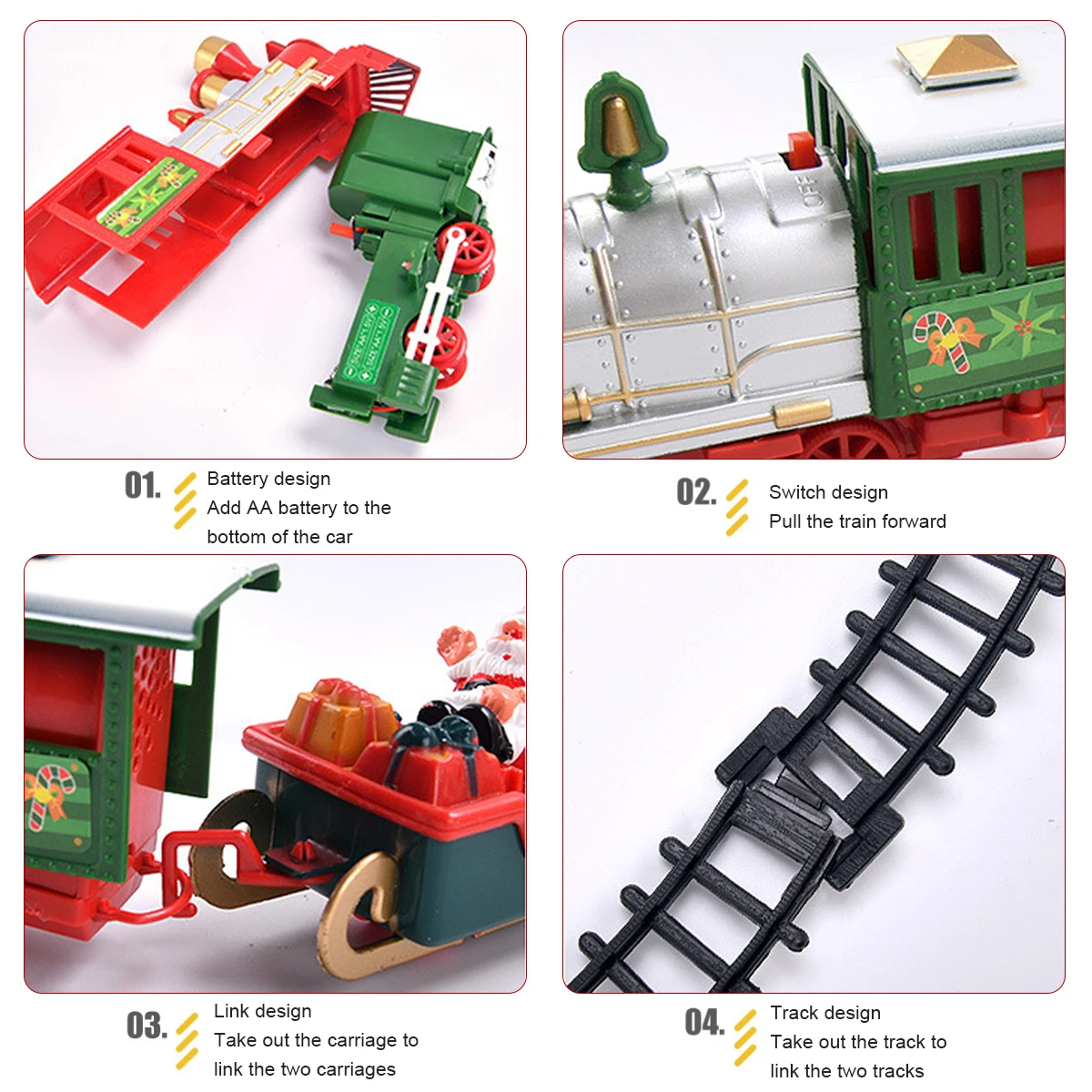 Классическая игрушка Рождественский поезд со звуком электрический музыкальный