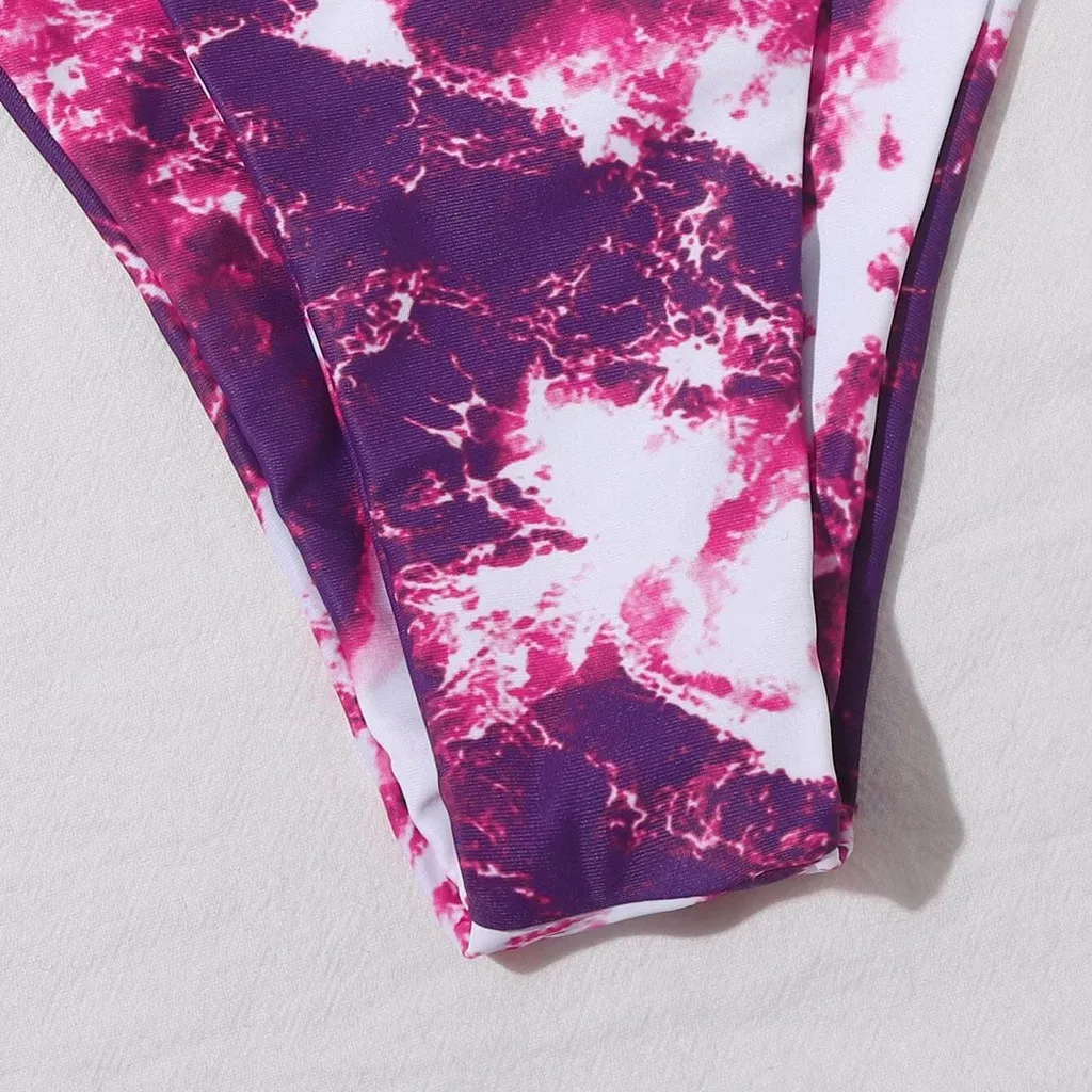 

Beachwear Tie Dye Bikini Set Swimwear Women Swimsuit Sexy Push Up Micro Two Piece Swimming Bathing Suit Brazilian Bikini 2021