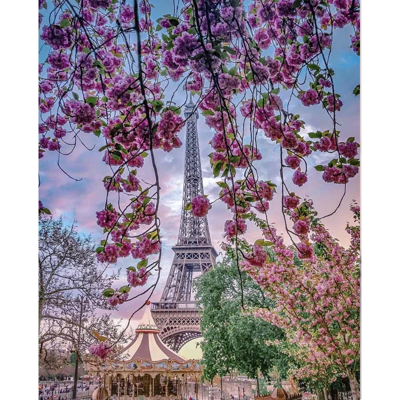 Домашнее украшение Весенняя Цветочная башня diy картина маслом по номерам