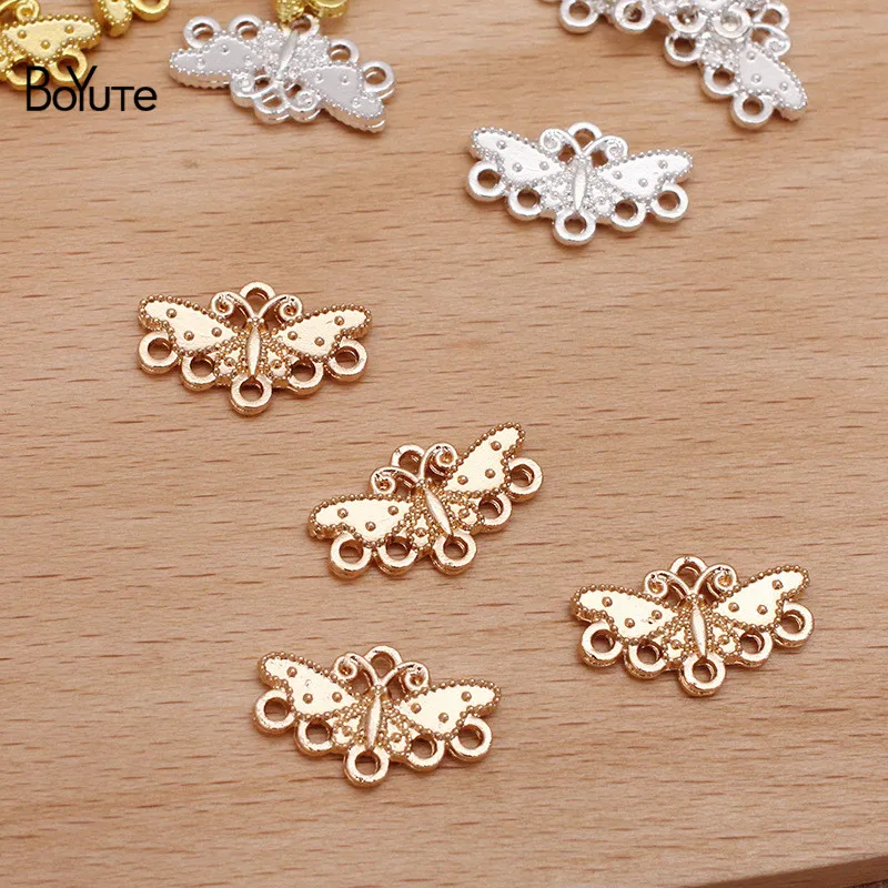 

BoYuTe (200 Pieces/Lot) 11*18MM Metal Alloy Butterfly Charms Connector DIY Handmade Jewelry Findings Components