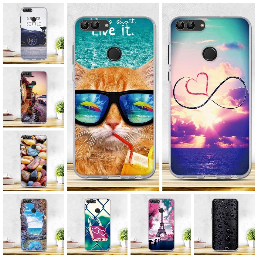Case For Huawei P smart Enjoy 7S Silicone Phone Cover 7s Print Painted Back Shells Bags | Мобильные телефоны и аксессуары