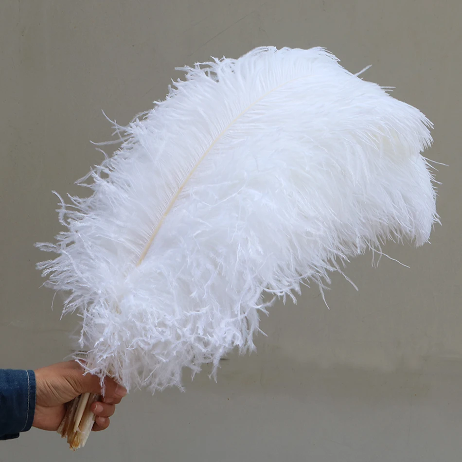 

Wholesale 10pcs/lot Elegant White Ostrich Feathers 15-75cm For Craft Wedding Party Supplies Carnival Dancer Decoration Plumages