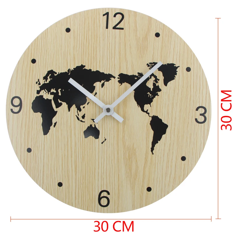 

Wooden Wall Clock Modern Design Vintage Rustic Wood Map Wall Clocks Quiet Art Watch Home Decoration Relogio De Parede Clock