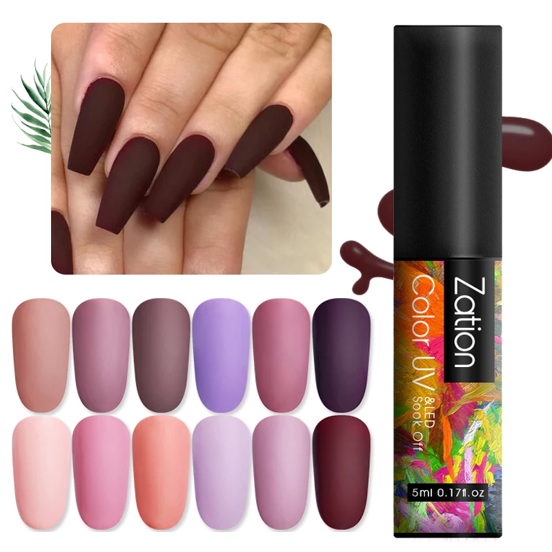 УФ гель для ногтей Zation отмачиваемый полуперманентный Гель лак Матовый верхний
