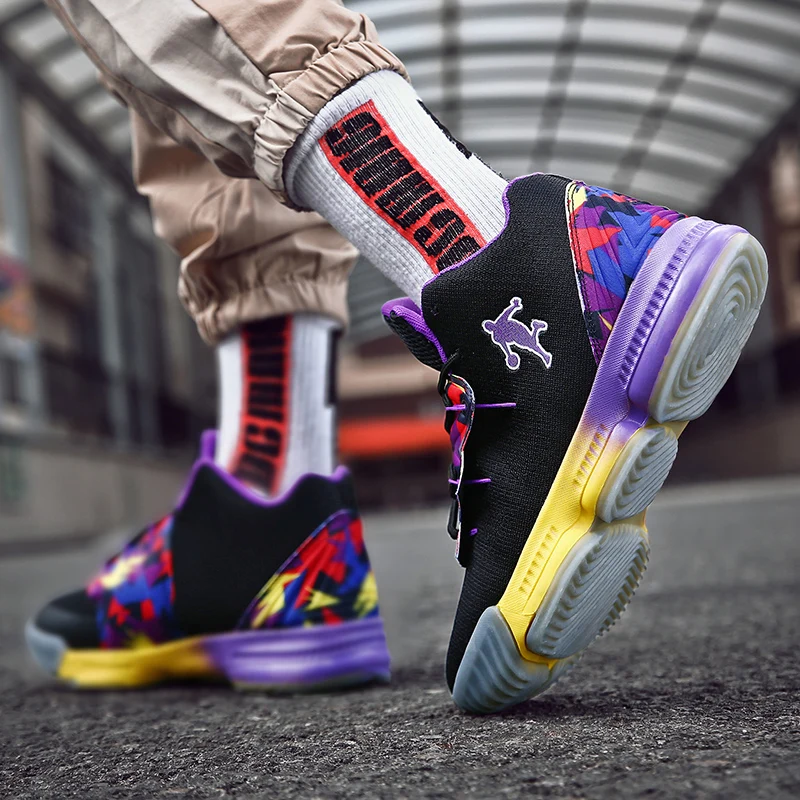 Осенне-зимние мужские высокие баскетбольные кроссовки амортизирующие легкие