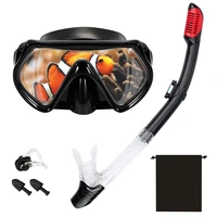 6pcs underwater snorkeling set silicone diving mask snorkel earplugs nose clip and storage bag adult full dry mask diving goggle