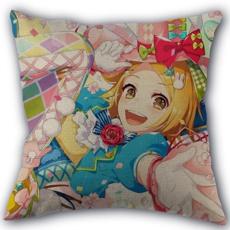 

New Arrival Kagamine Rin Anime Pillowcase Cotton Linen Fabric Square Zipper Pillowcase 45X45cm Wedding Decorative Pillow cover
