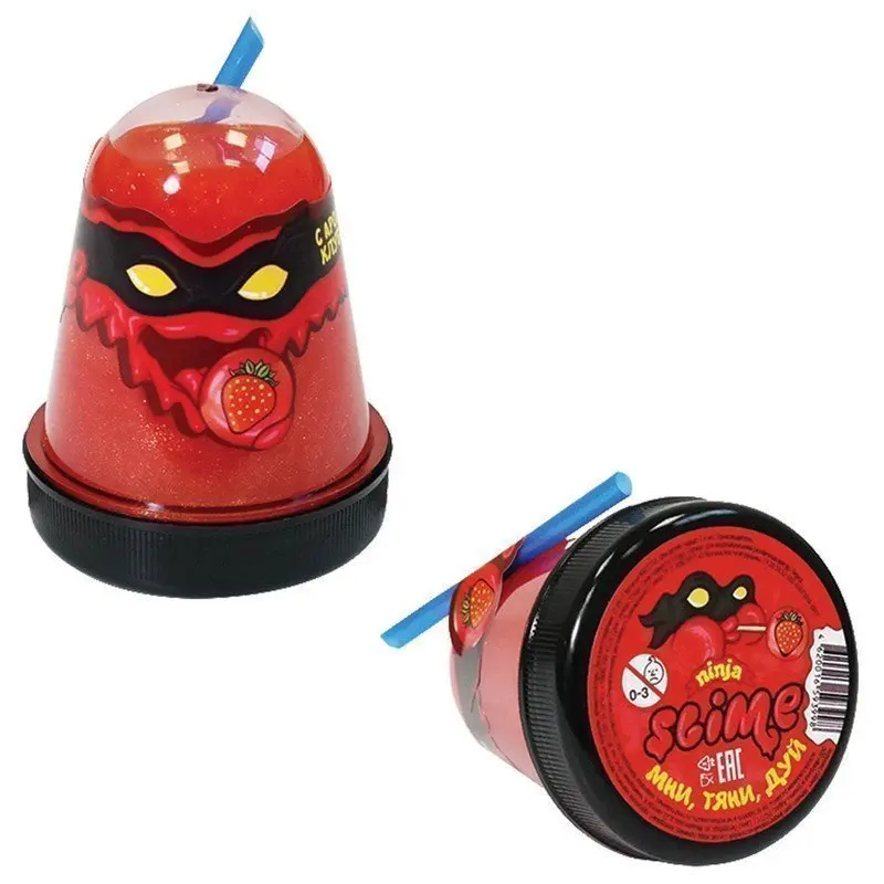 Слайм (лизун) &quotSlime Ninja&quot аромат клубники 130 г ВОЛШЕБНЫЙ МИР S130-17 | Игрушки и хобби