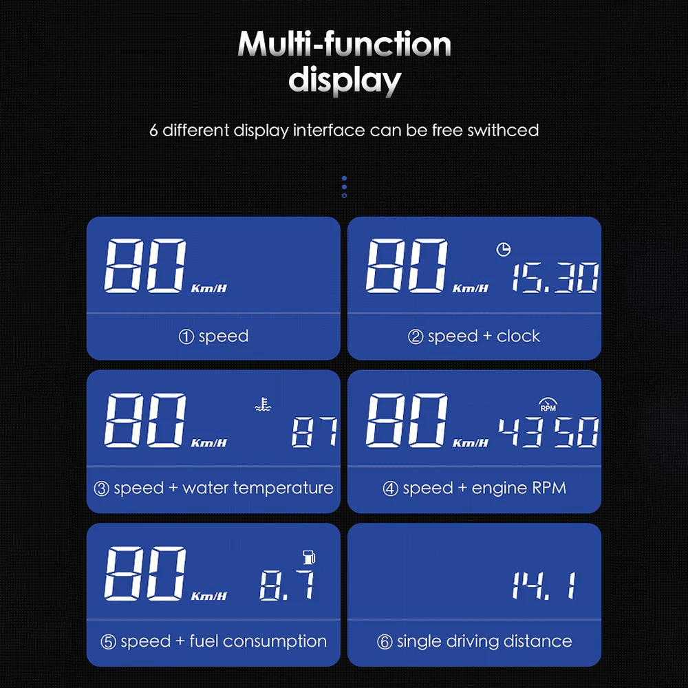 Автомобильный HD L3 HUD Дисплей на лобовом стекле OBD2 цифровой проектор скорости