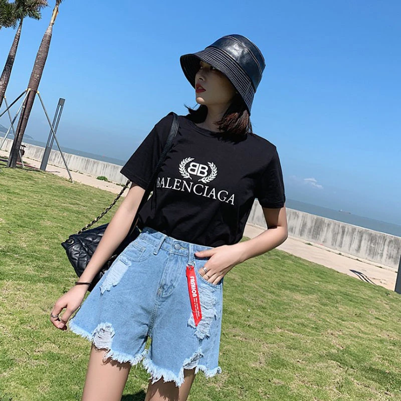 

2020 Summer Womens Hot Sale Plus Size irregular Wide Leg HotPants Fashion Casual High Waist Denim Shorts Jeans Short Femme K659