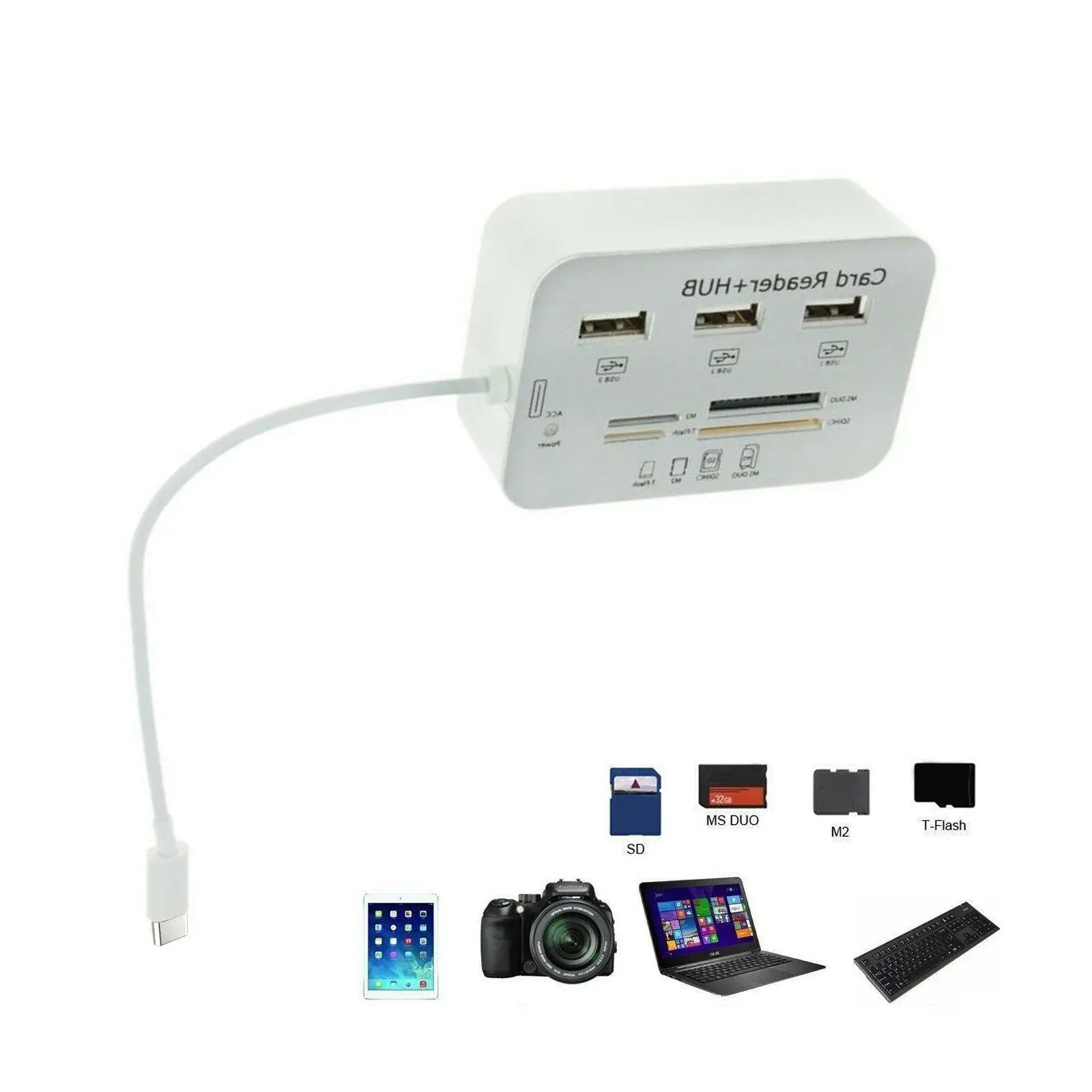 

Новинка 7 в 1 адаптер OTG 8-контактный Lightning на 3x USB-порт 2,0 концентратор хост Sd...
